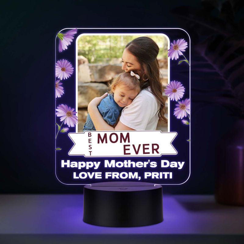 Personalized  Best Mom Ever  LED Photo Frame Lamp